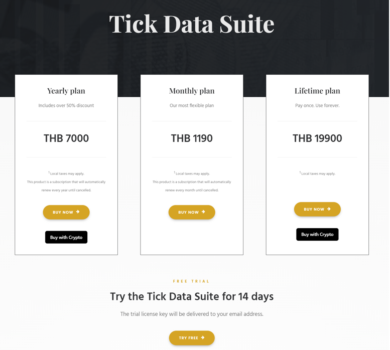 3 Tick Data Suite ราคาเท่าไหร่