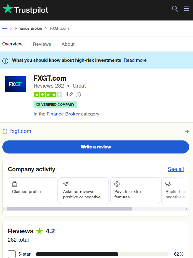 FXGT รีวิว ประสบการณ์จากผู้ใช้