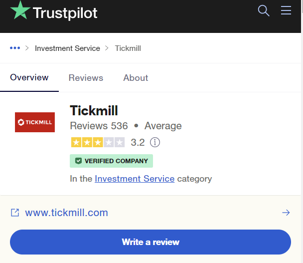 Tickmill Trustpilot