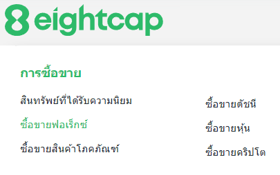 Eightcap เทรดอะไรได้บ้าง