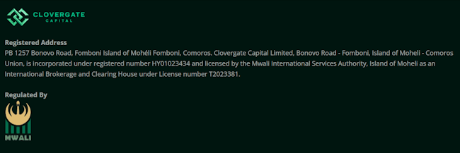 clovergate capital ใบอนุญาต