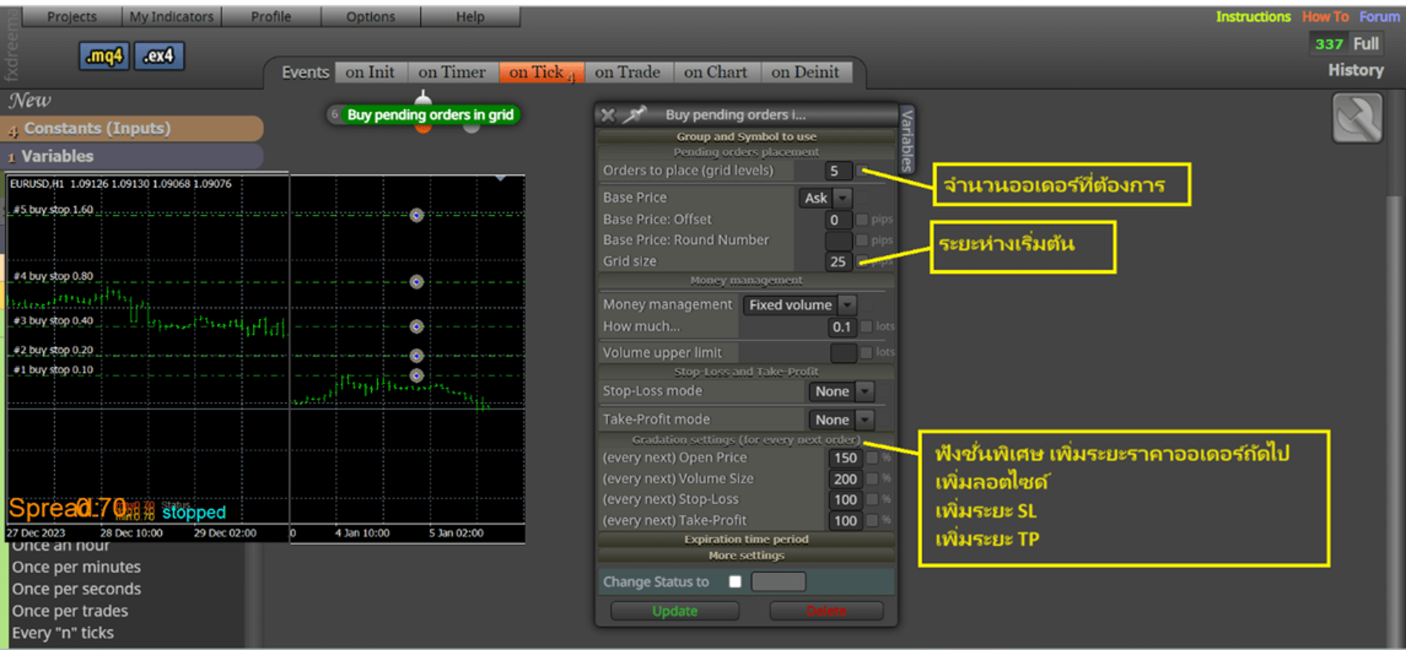 Buy Pending Order in Grid