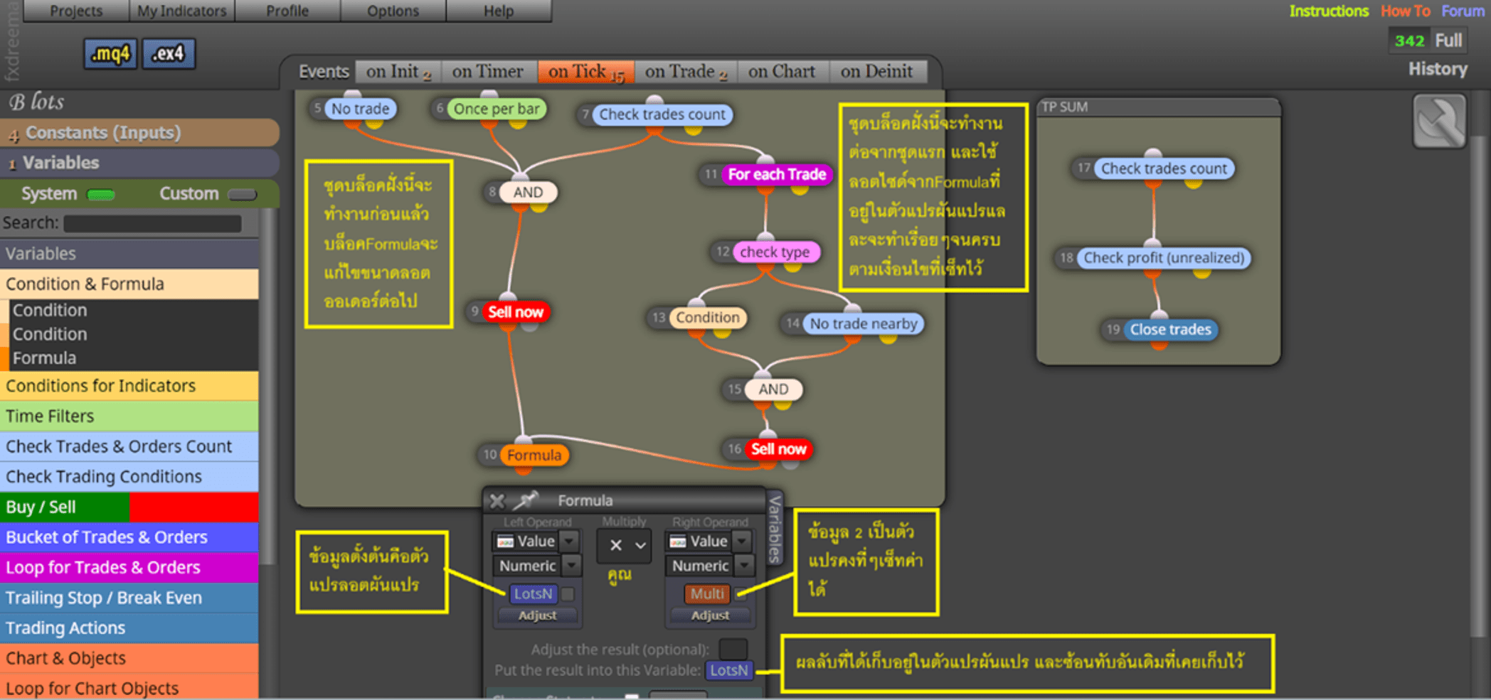 Condition and Formula ตัวอย่างการเบิ้ลลอท